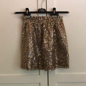 J.Crew gold sequin skirt